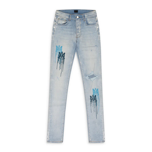 Amiri Light Indigo MA Drip Skinny Jeans