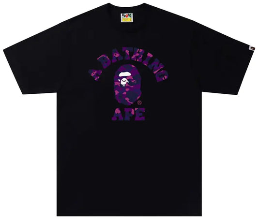 Bape Color Camo College Tee Black/Purple