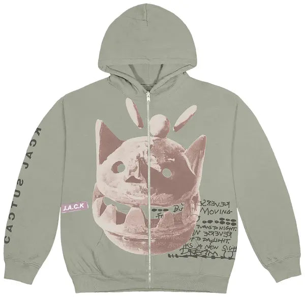 Cactus Jack by Travis Scott New Sight Zip Up Hoodie 'Sage'-Hoodies-Empxre Boutique