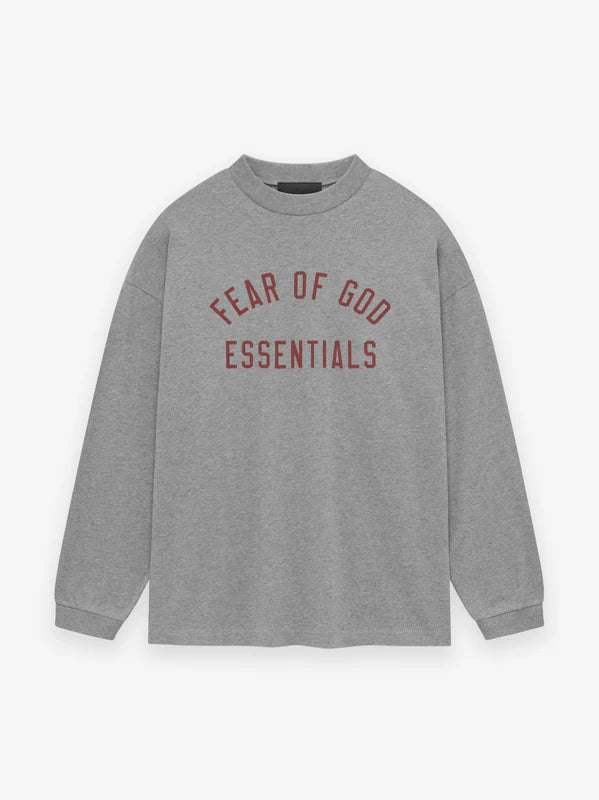 Essentials Jersey Longsleeve Tee Dark Heather Red