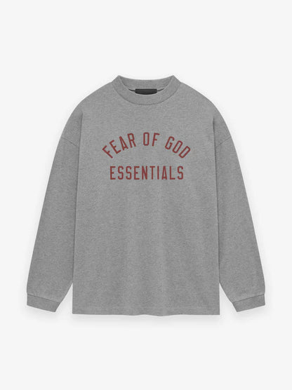 Essentials Jersey Longsleeve Tee Dark Heather Red
