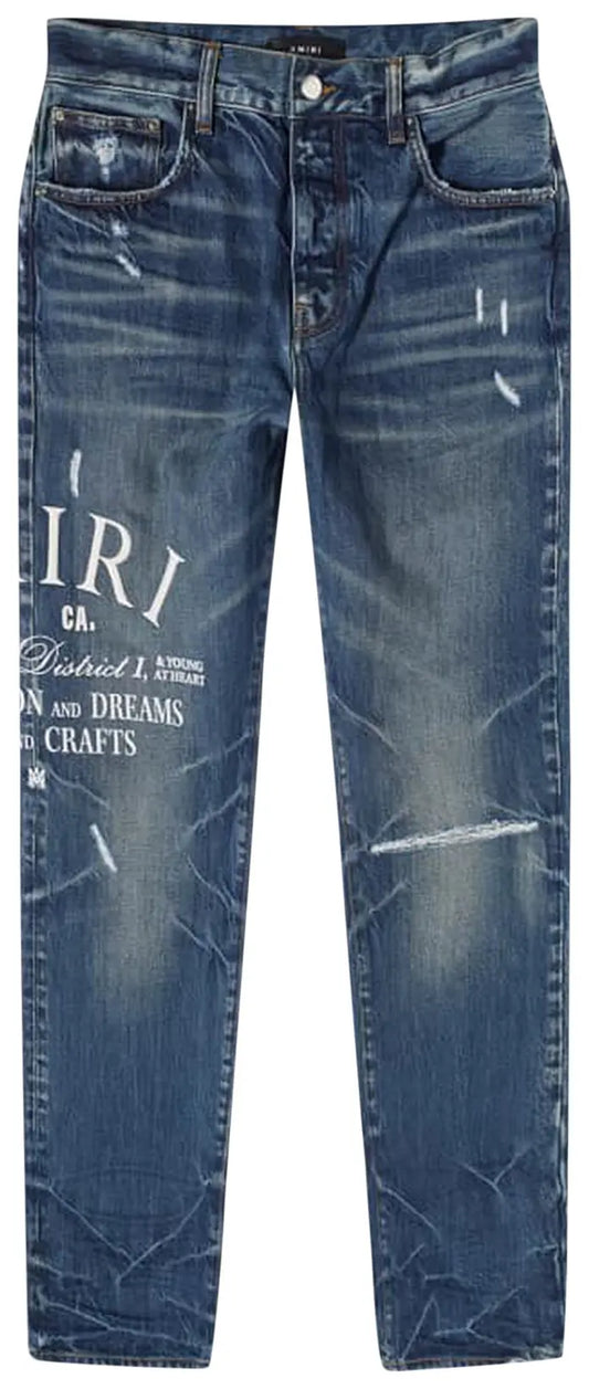 AMIRI Indigo Embroidered Jeans