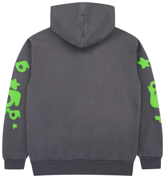Sp5der Beluga Hoodie Slate Grey/Green