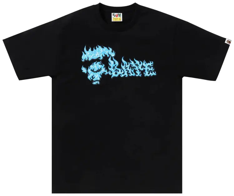 Bape Flame Ape Face Tee Black/Blue-Empxre Boutique
