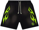 Hellstar Flame Shorts Green-Empxre Boutique