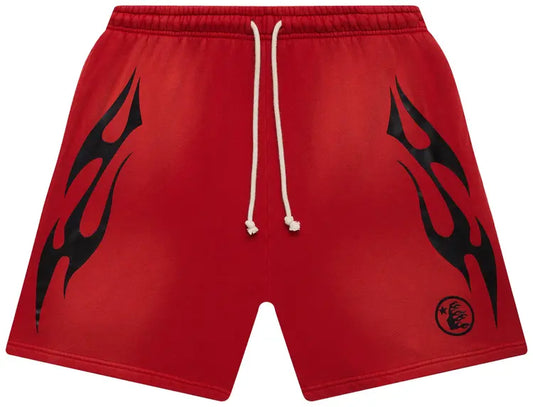 Hellstar Flame Shorts Red