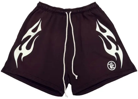Hellstar Flame Shorts Brown