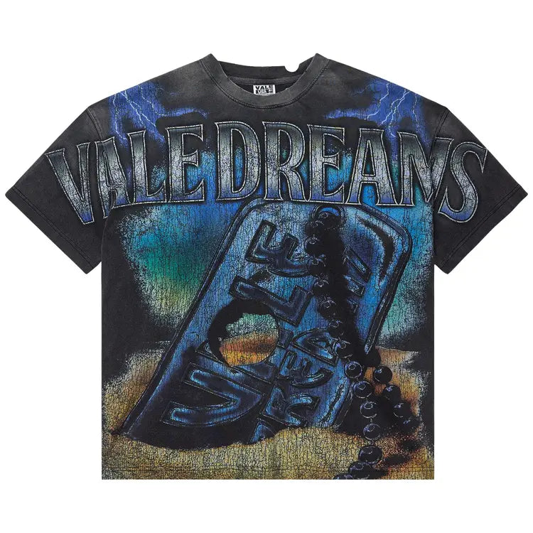 Vale Forever Dog Tag Big Tee Black-Empxre Boutique