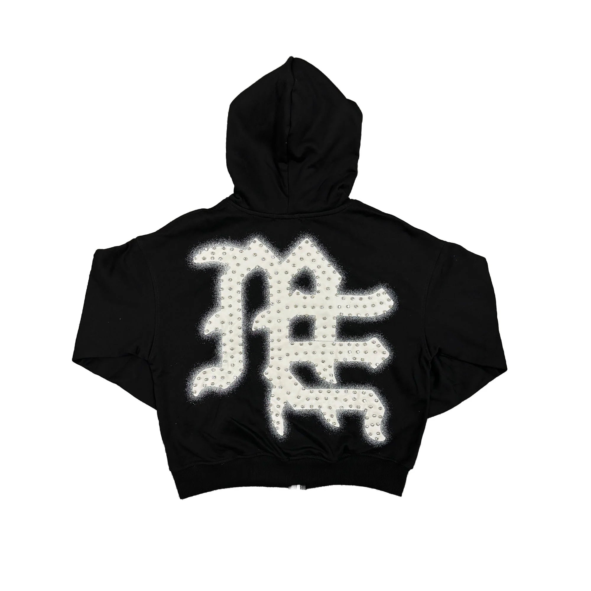 Mixed Emotions END Rhinestone Hoodie Black-Empxre Boutique