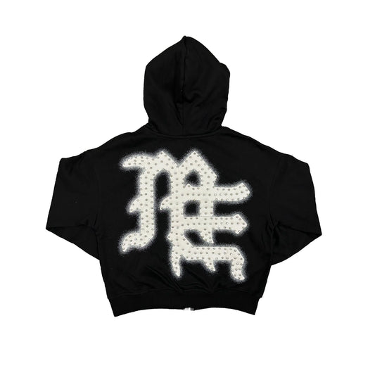 Mixed Emotions END Rhinestone Hoodie Black-Empxre Boutique