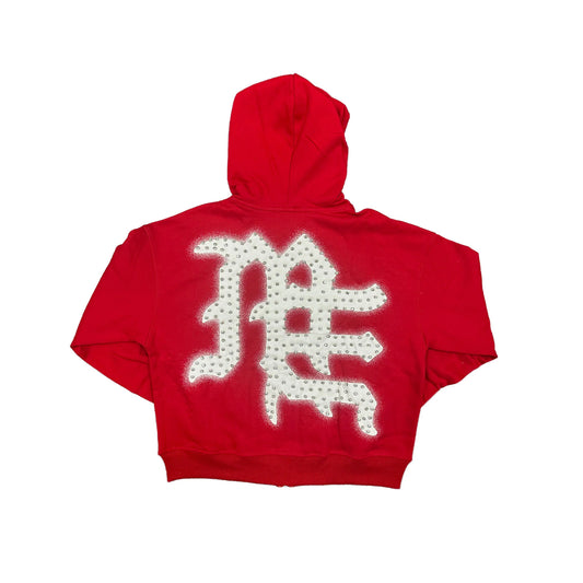 Mixed Emotions END Rhinestone Hoodie Red-Empxre Boutique