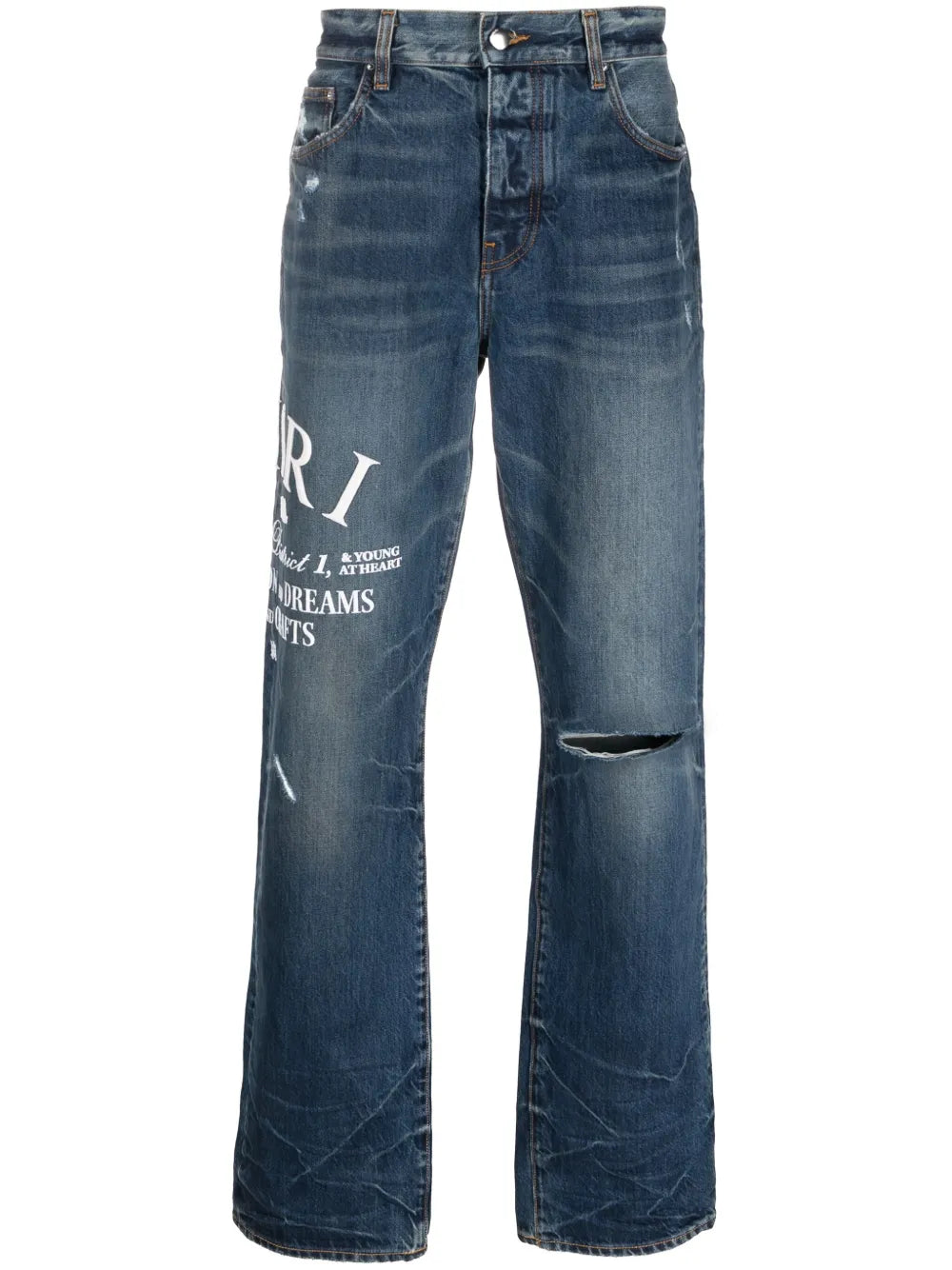 AMIRI Indigo Embroidered Jeans-Empxre Boutique