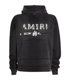 Amiri Distressed Bar-Logo Hoodie Black-Hoodies-Empxre Boutique