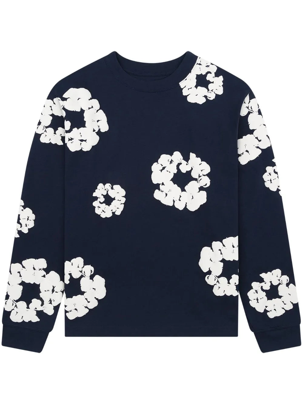 Denim Tears Long Sleeve Cotton Wreath T-shirt Navy