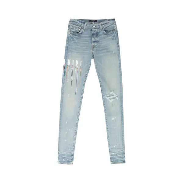 Amiri Paint Drip Logo Straight-Fit Jeans-Empxre Boutique
