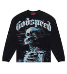 Godspeed Matrix Glitch Long Sleeve Tee Shirt Washed Black-Empxre Boutique