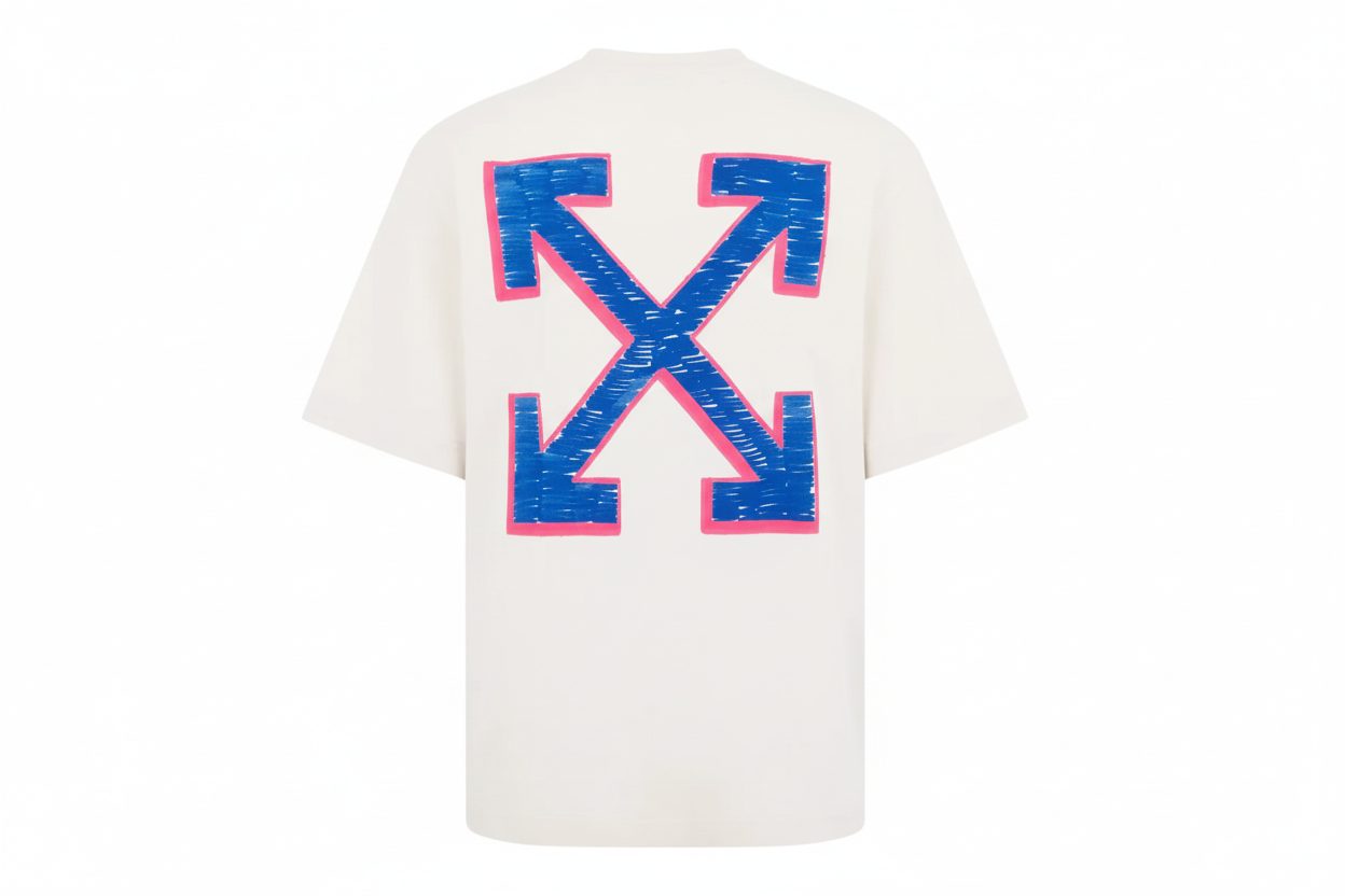 Off-White Iconic Motif Arrow Beige Tee-Tees-Empxre Boutique