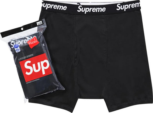 Supreme Hanes Boxer Briefs Black 4 pack
