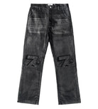 Triple Sevens Logo Leather Pant Black-Jeans-Empxre Boutique