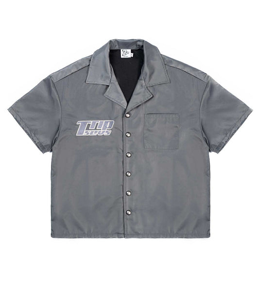 Triple Sevens Nylon Button Up Shirt Grey