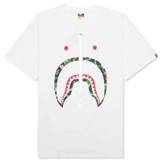 BAPE ABC Camo Shark Tee White