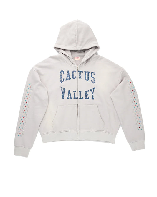 AZVA Studios Crystal Valley Zip Bone Hoodie