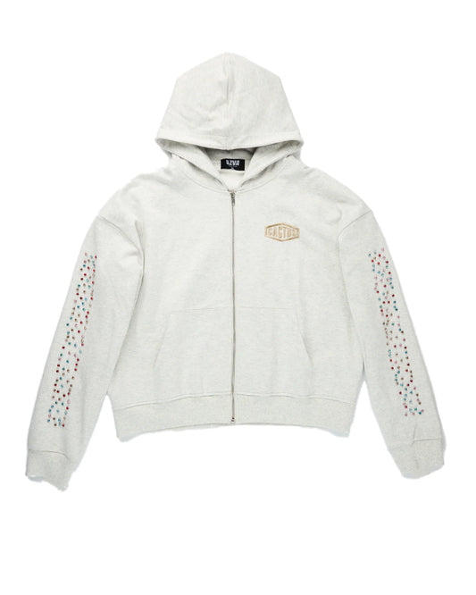 AZVA Studios Crystal Cactus Zip Hoodie Grey