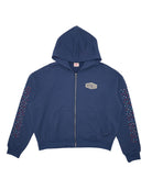 AZVA Studios Navy Crystal Cactus Zip Hoodie-Empxre Boutique