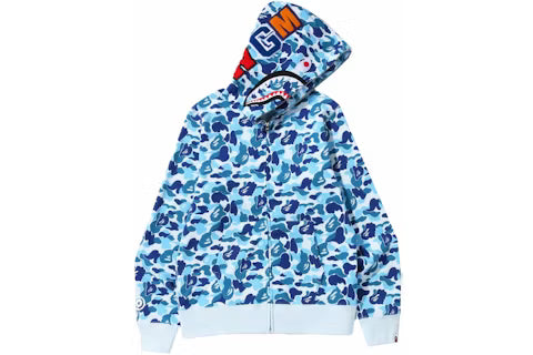 BAPE ABC Camo Shark Full Zip Hoodie Blue (Pre-Owned)