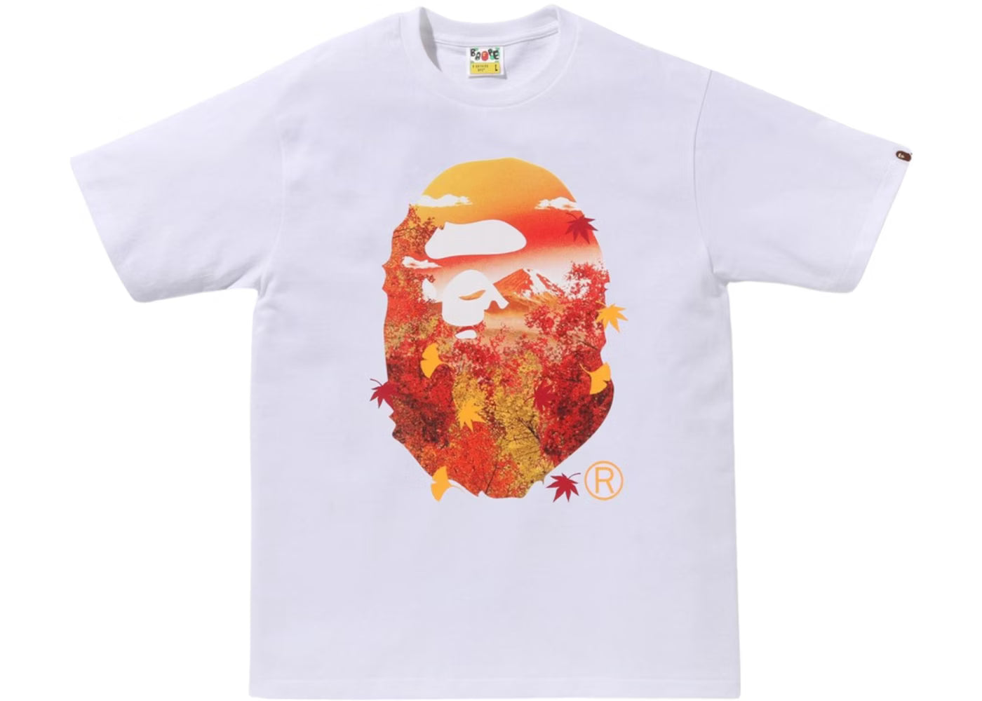 BAPE JAPAN AUTUMN PHOTO APE HEAD TEE White