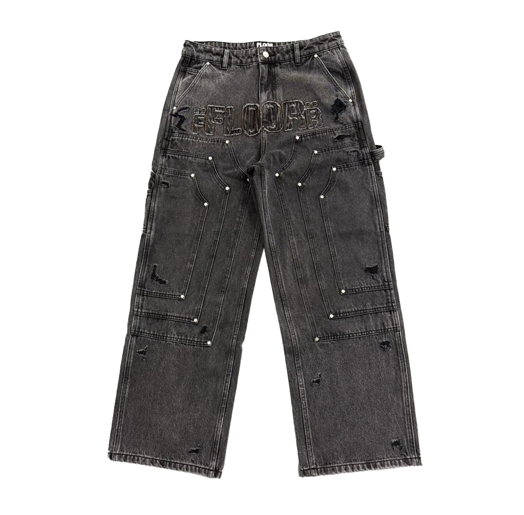 Floor 914 Triple Knee Black Denim-Empxre Boutique