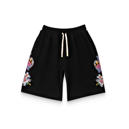 We Are Righteous Risen King Sweat Shorts Black