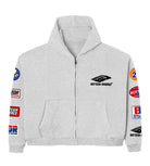 Bottega Desires Patch Zip-Up Hoodie Grey