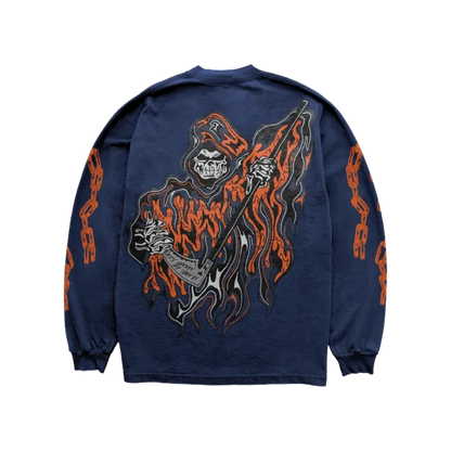 Warren Lotus	Chain Reaper Long Sleeve T-Shirt Navy