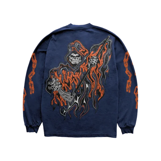 Warren Lotus	Chain Reaper Long Sleeve T-Shirt Navy