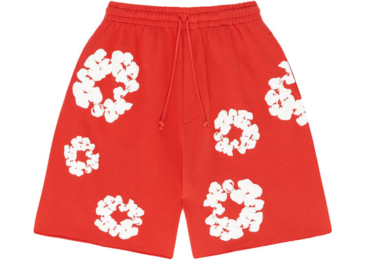 Denim Tears Cotton Wreath Sweatshorts Red