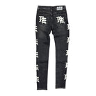 Mixed Emotion Monogram Denim Black Wash-Empxre Boutique