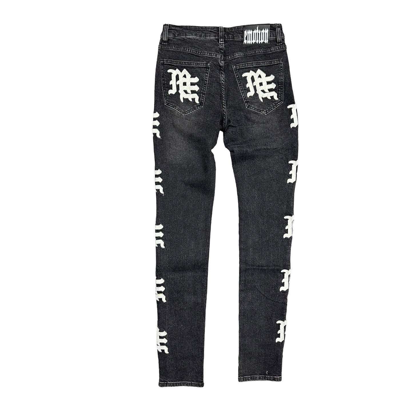 Mixed Emotion Monogram Denim Black Wash-Empxre Boutique