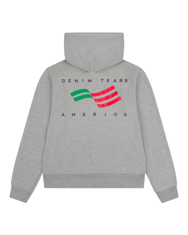 Denim Tears America Sportswear Zip Hoodie Grey-Hoodies-Empxre Boutique