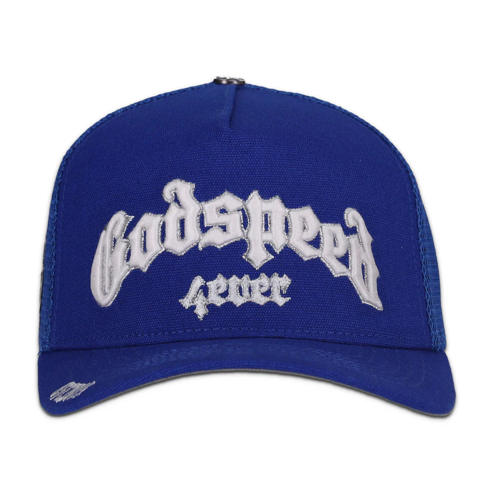Godspeed Forever Trucker Hat Blue-Empxre Boutique