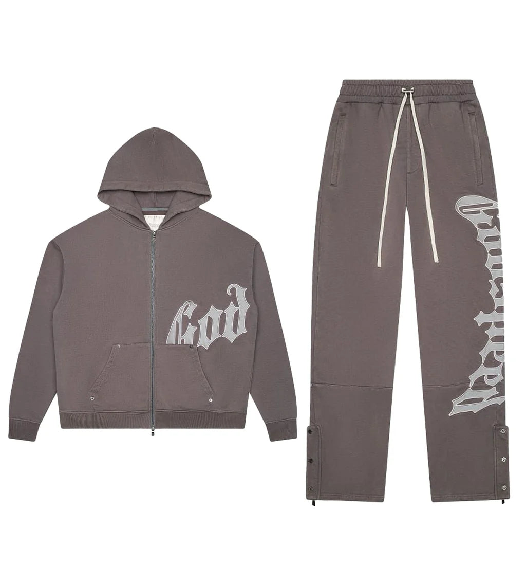 Godspeed OG Logo Sweatsuit V2 Stone Grey Set
