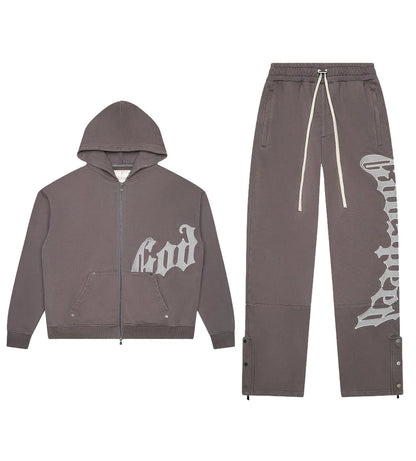 Godspeed OG Logo Sweatsuit V2 Stone Grey Set