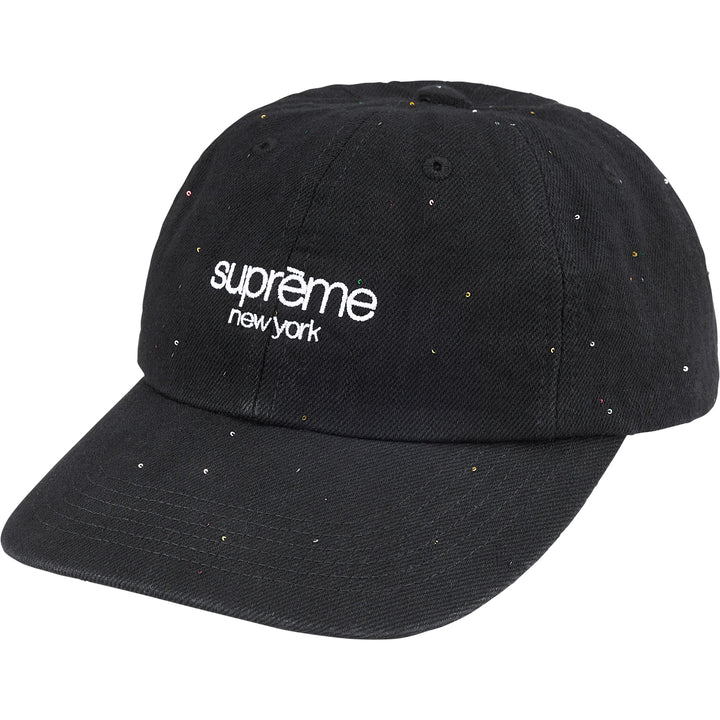 Supreme Sequin Denim Classic Logo 6-Panel Black – Empxre Boutique