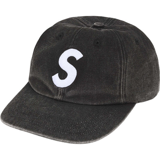 Supreme Pigment Coated Canvas S Logo 6-Panel Hat Black
