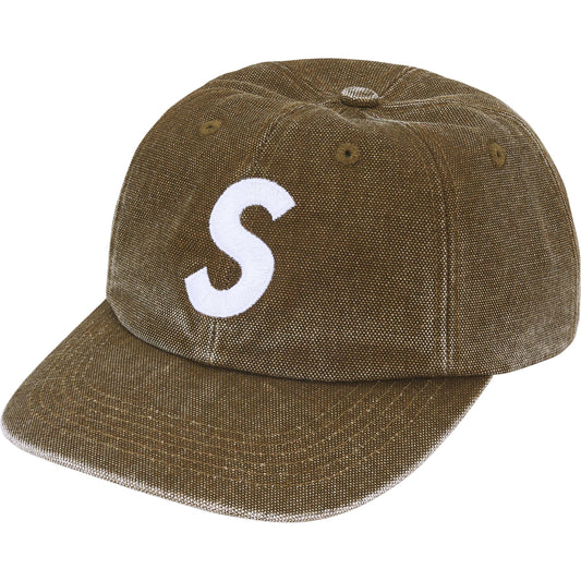 Supreme Pigment Coated Canvas S Logo 6-Panel Hat Olive