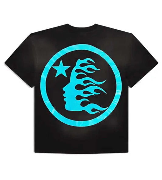 Hellstar Sports Logo Gel Tee Black Light Blue