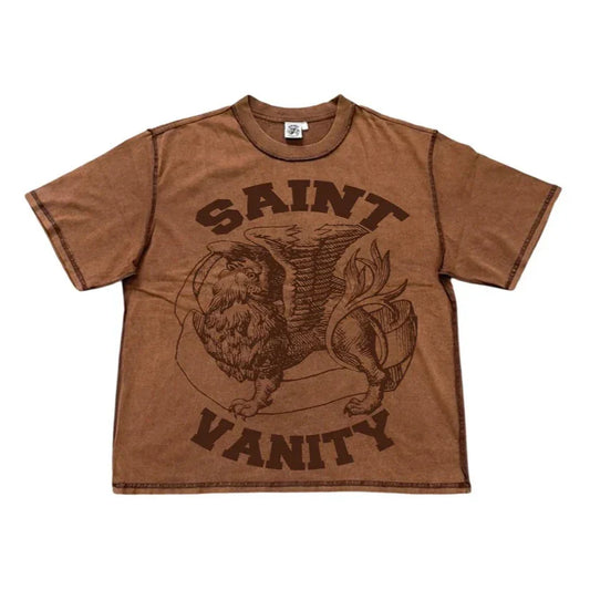 SAINT VANITY GRIFFIN BROWN TEE