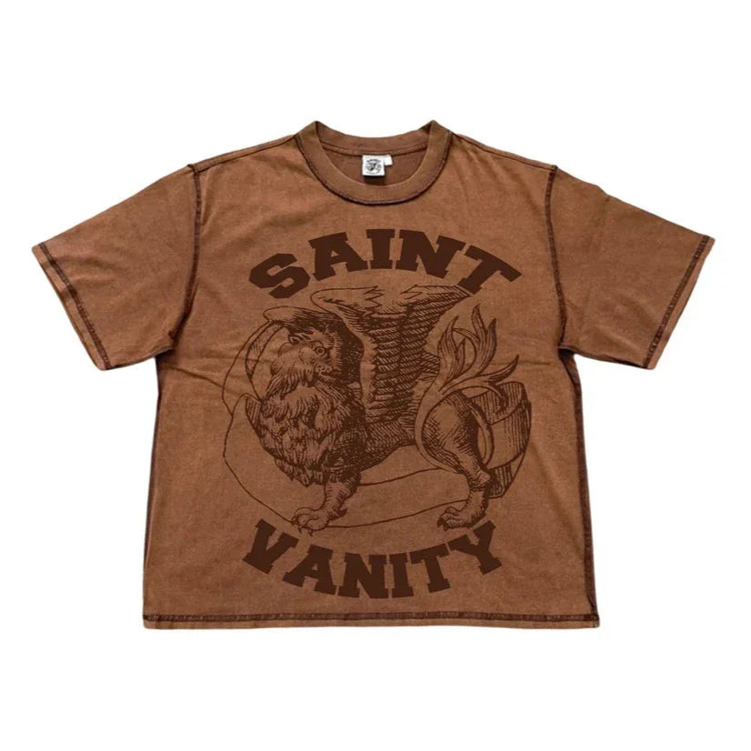 SAINT VANITY GRIFFIN BROWN TEE-Empxre Boutique
