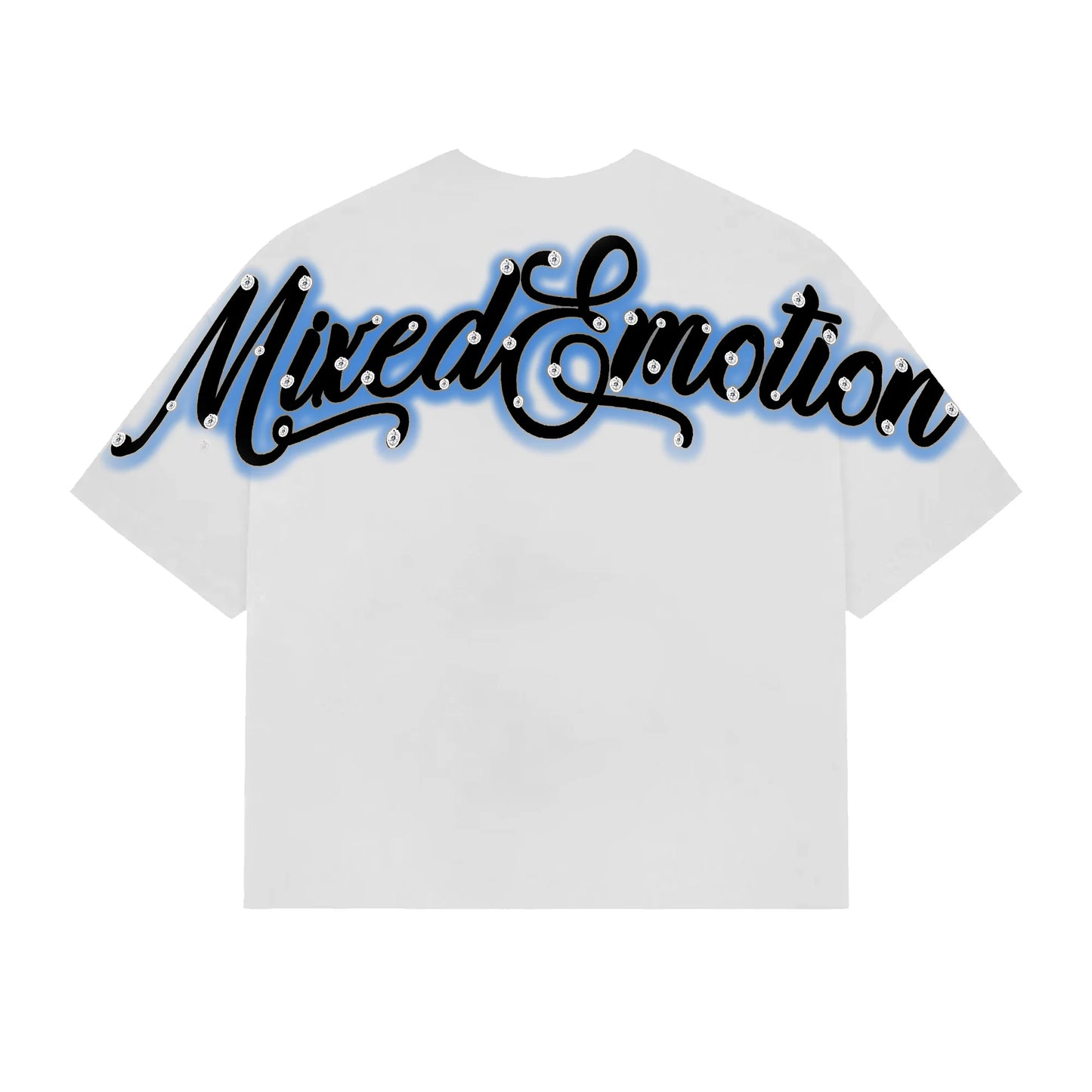 Mixed Emotions Blue Rhinestone Cropped shirt