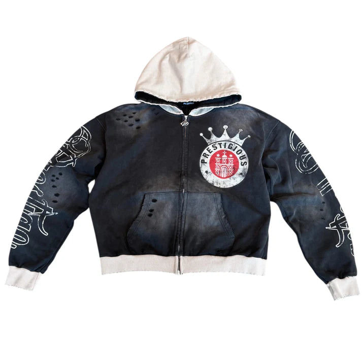 Prestige Crown Hoodie Black-Empxre Boutique